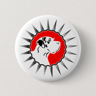 Harlekin Great Dane 6 Cm Round Badge