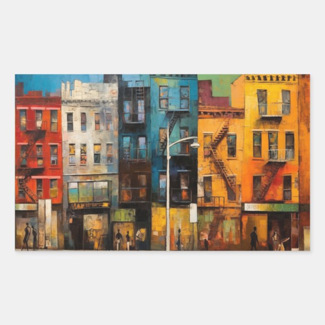 Harlem Abstract Art Painting  Rectangular Sticker (Front)