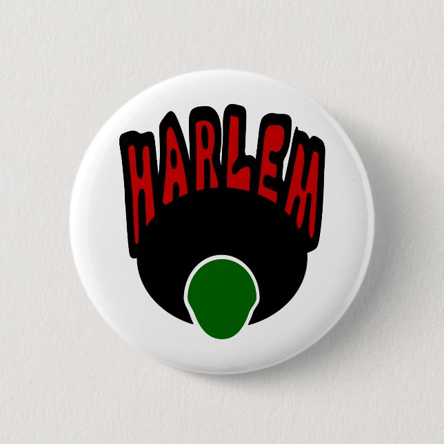 Harlem Graffiti With Face & Big Afro, 3 Colours 6 Cm Round Badge (Front)