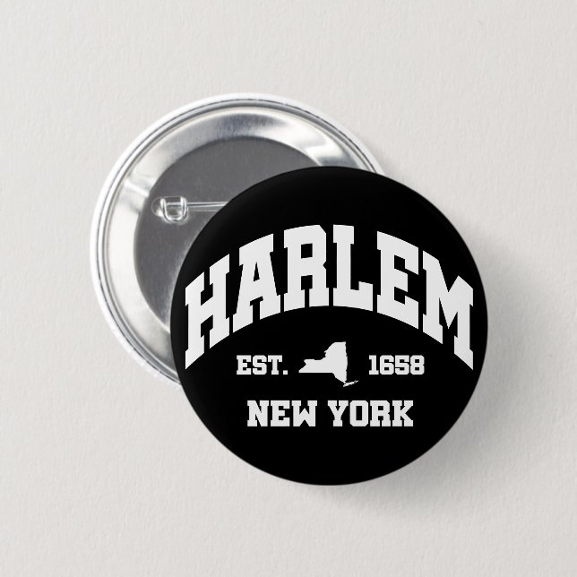 Harlem,New York 6 Cm Round Badge (Front & Back)