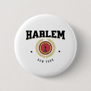 Harlem New York Black 6 Cm Round Badge