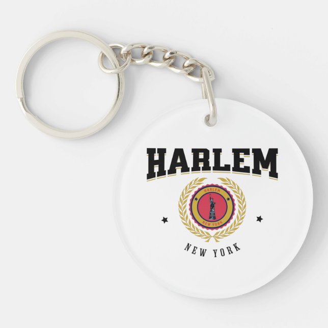 Harlem New York Black Key Ring (Front)