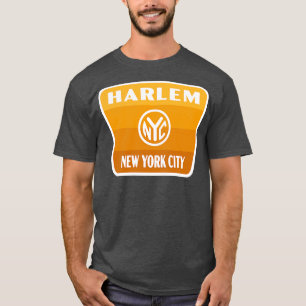Harlem New York City Retro Token Badge Gold T-Shirt
