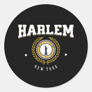 Harlem New York White Classic Round Sticker