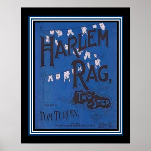 "Harlem Rag"  Vintage Two Step Sheet Music Poster (Front)