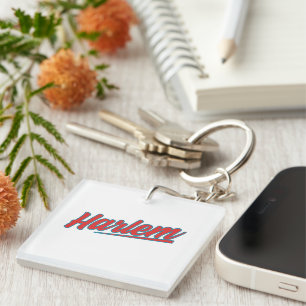 Harlem Red Typography  Key Ring