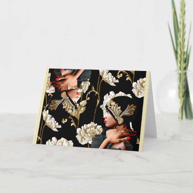 Harlem Renaissance 1920 Art Deco Greeting Card (Front)