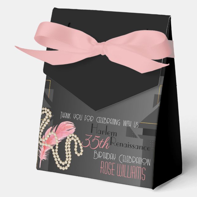 Harlem Renaissance Birthday Invitation Favour Box (Front)