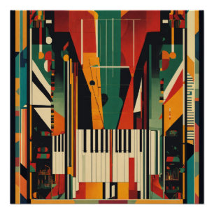 Harlem Renaissance Vintage Piano Poster