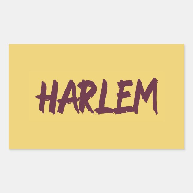 Harlem Text Base Design on Yellow Background Rectangular Sticker (Front)