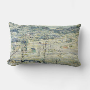 Harlem Valley in Winter (New York Scene) Lumbar Cushion