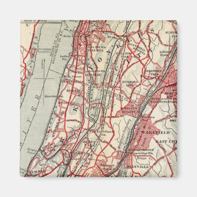 Harlem, Yonkers, Pelham Manor, New York Magnet (Front)