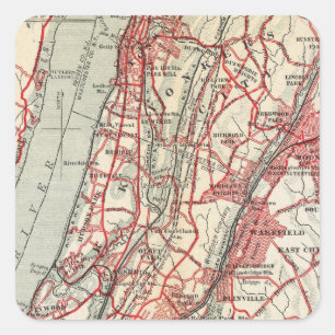 Harlem, Yonkers, Pelham Manor, New York Square Sticker