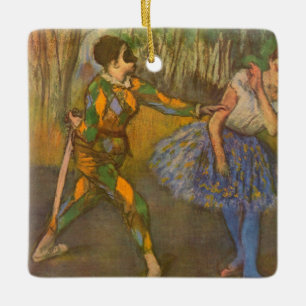 Harlequin and Columbine by Edgar Degas Vintage Art Ceramic Ornament