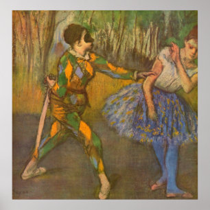 Harlequin and Columbine by Edgar Degas Vintage Art Poster
