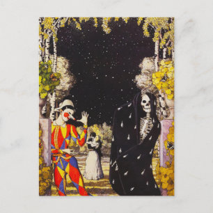 Harlequin and Death Postcard