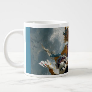 Harlequin and Little Panda: Between Dreams and Bal Large Coffee Mug