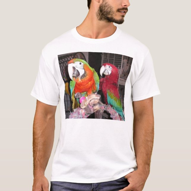 Harlequin And Scarlet Macaws T-Shirt (Front)