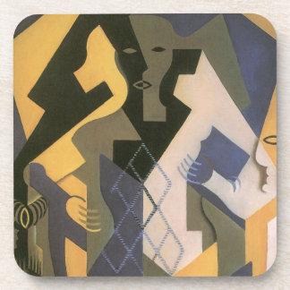 Harlequin at a Table by Juan Gris, Vintage Cubism Coaster