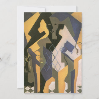Harlequin at a Table by Juan Gris, Vintage Cubism Invitation