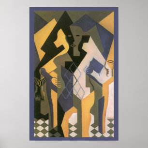Harlequin at a Table by Juan Gris, Vintage Cubism Poster