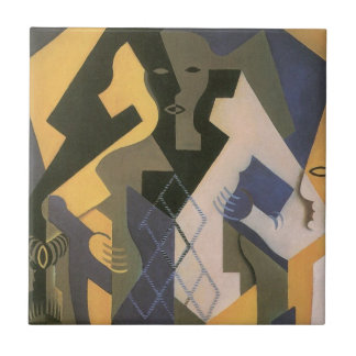 Harlequin at a Table by Juan Gris, Vintage Cubism Tile