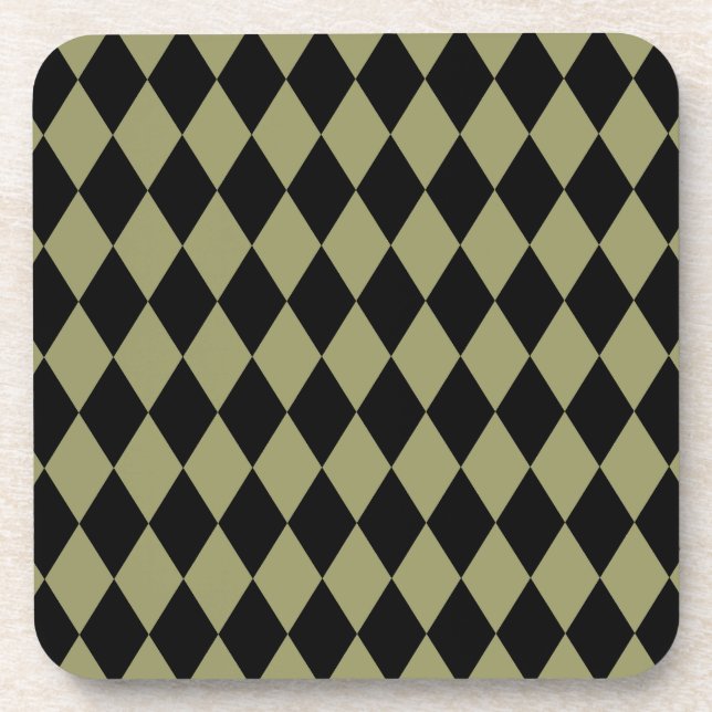 Harlequin Avocado and Black Coaster (Front)