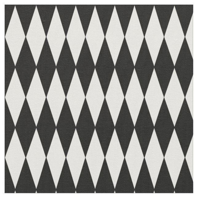 Harlequin Black and White large Diamonds Fabric (Close Up)