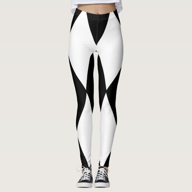 harlequin black and white leggings (Front)