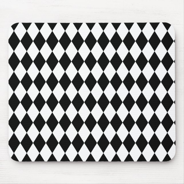 Harlequin Black and White Mouse Mat (Front)