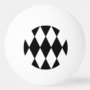 harlequin black and white ping pong ball