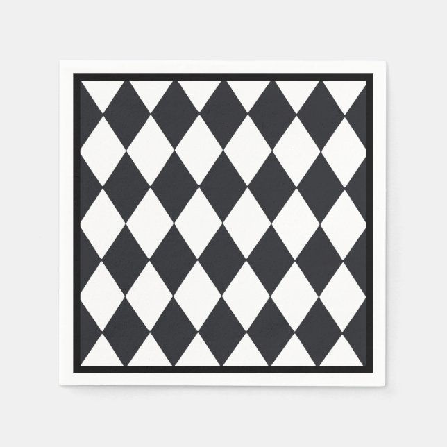 Harlequin Black Napkin (Front)