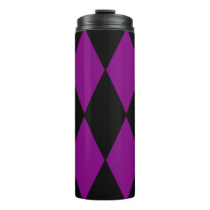harlequin black purple thermal tumbler