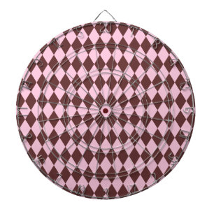 Harlequin Brown and Pink Dartboard