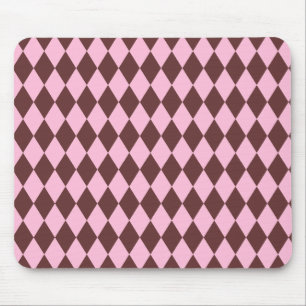 Harlequin Brown and Pink Mouse Mat