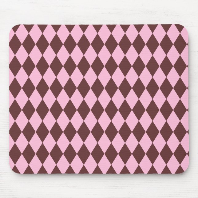 Harlequin Brown and Pink Mouse Mat (Front)