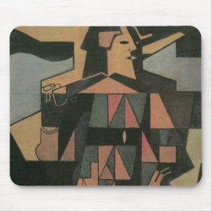 Harlequin by Juan Gris, Vintage Cubism Art Mouse Mat