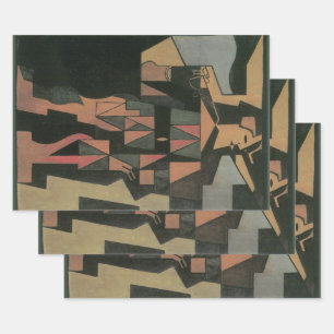 Harlequin by Juan Gris, Vintage Cubism Art Wrapping Paper Sheet