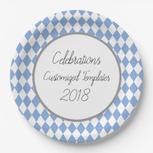Harlequin-Celebration-Templates-Customise-Blue Paper Plate