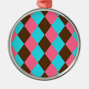 Harlequin, Chocolate Pastel Premium Round Ornament
