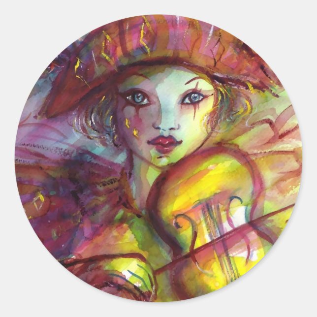 HARLEQUIN CLASSIC ROUND STICKER (Front)