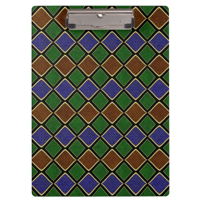 Harlequin Diamond Grid: Textured Harmony Clipboard (Front)