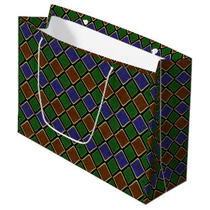 Harlequin Diamond Grid: Textured Harmony Large Gift Bag