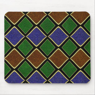Harlequin Diamond Grid: Textured Harmony Mouse Mat
