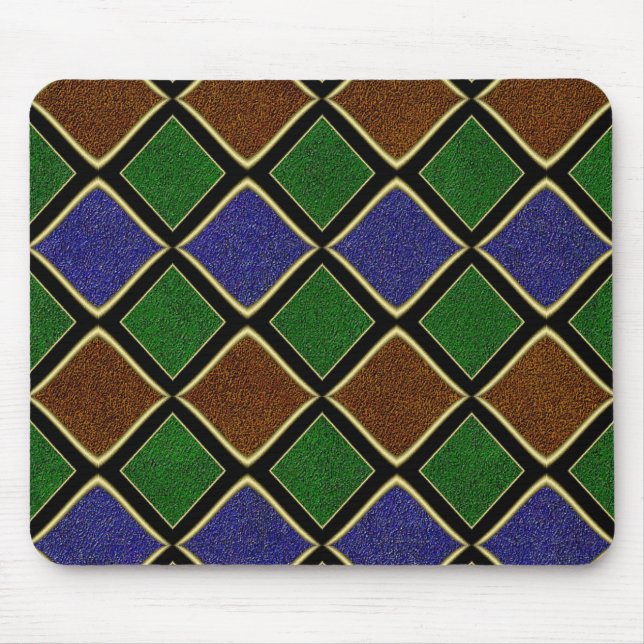 Harlequin Diamond Grid: Textured Harmony Mouse Mat (Front)