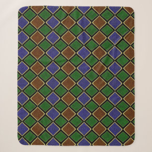 Harlequin Diamond Grid: Textured Harmony Sherpa Blanket
