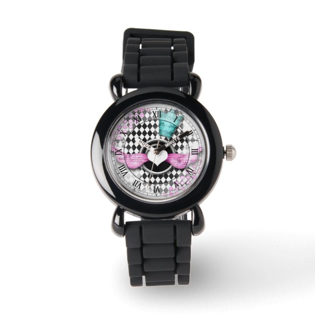 harlequin diamond heart roman numbers watch (Front)