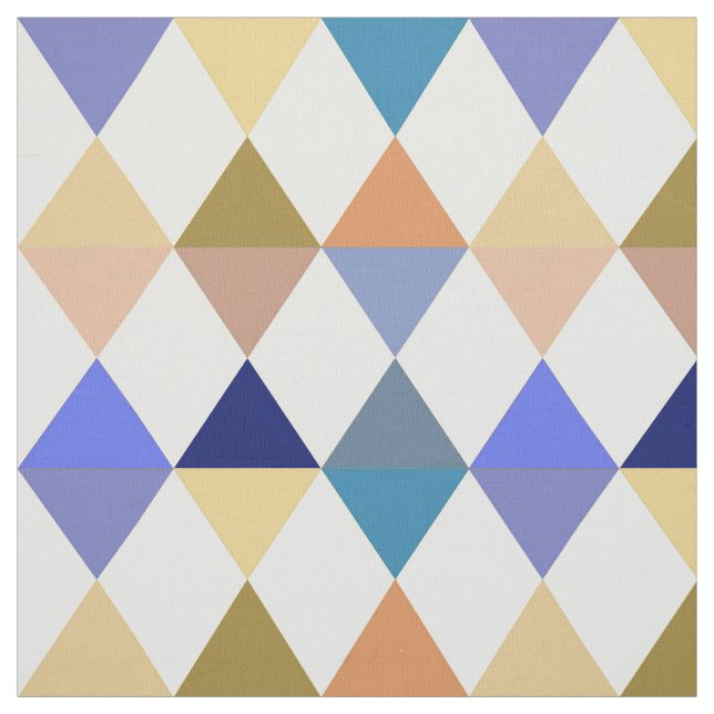 Harlequin / diamond pattern - Cream and Blue Fabric (Swatch)