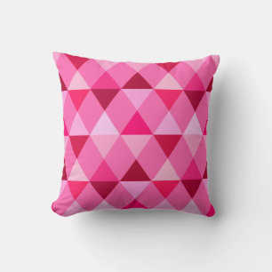 Harlequin / diamond pattern - Rose Pink & Wine Cushion