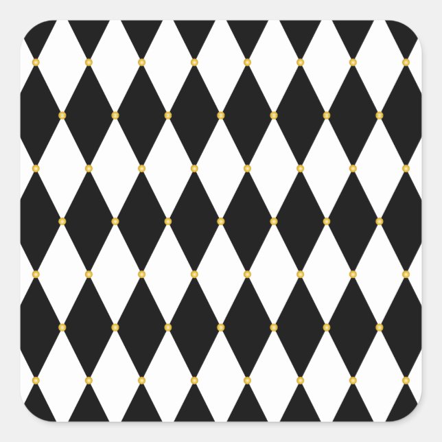 Harlequin Diamond Pattern Square Sticker (Front)